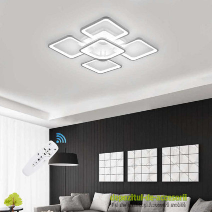 Lustră LED DL75L055 HEBE 104W, cinci brate, trei culori, telecomandă