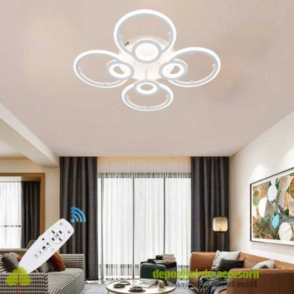 Lustră LED DL75L048 JUNO 96W, opt brate, trei culori, telecomandă