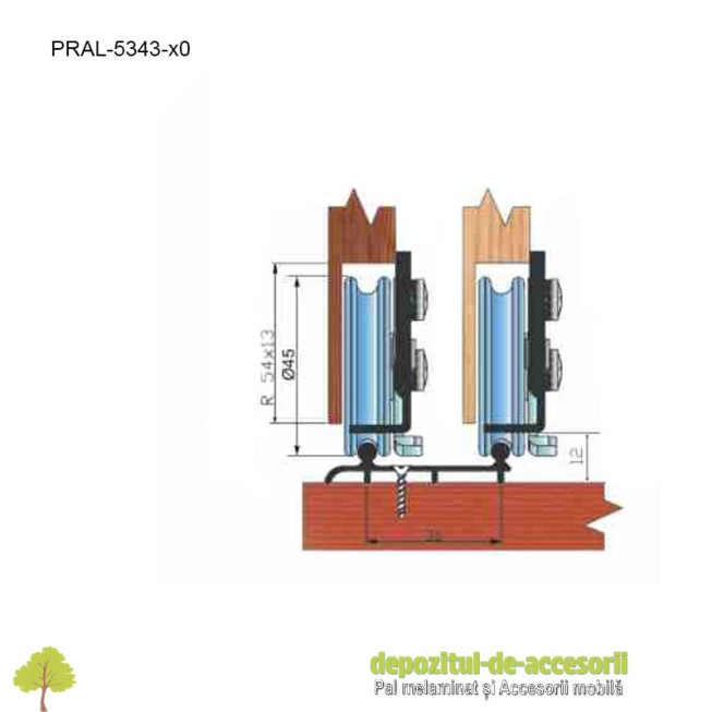 Sina dublă inferioara pentru sisteme SKM80 AY 3m aluminiu