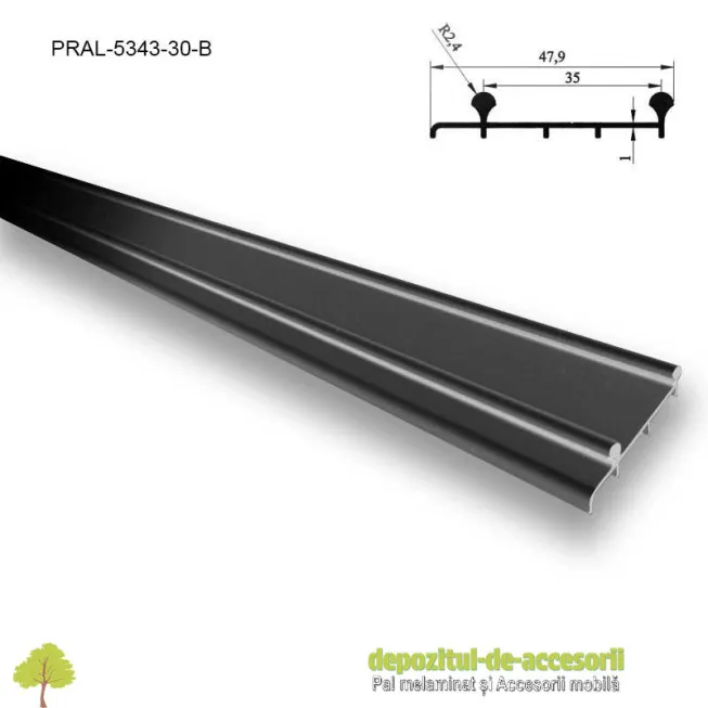 Sina dubla inferioara pentru SKM80 AY negru lungimea 3m aluminiu