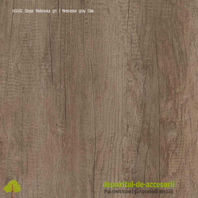 Detaliu PAL Melaminat Stejar Nebraska gri H3332-ST10