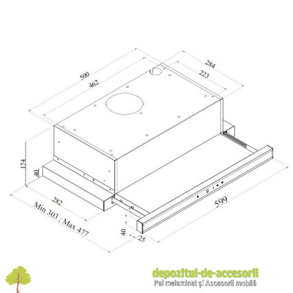 Hota Telescopica Pyramis Silver Sliding Black & Inox TRC