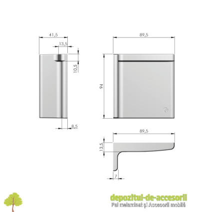 Capac acoperire sistem LIBRA antracit dreapta