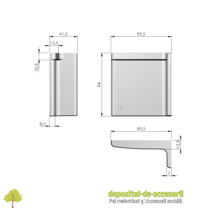 Capac acoperire sistem LIBRA gri deschis stanga