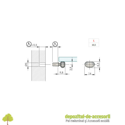 Suport de polita DREAM 10,5mm transparent