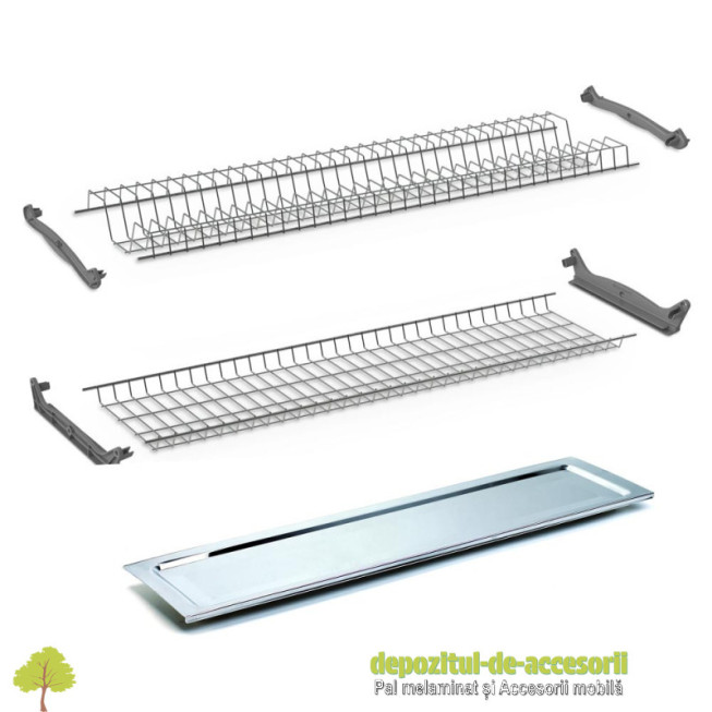 Scurgător vase Studio Cucina cu ramă AL 1000mm gri tava inox