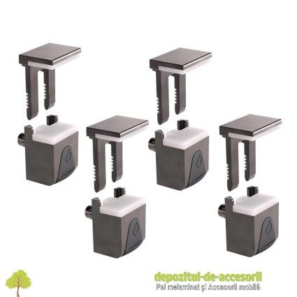 Set suport pentru rafturi din sticla KUBIC antracit