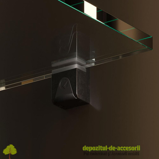 Set suport pentru rafturi din sticla KUBIC antracit