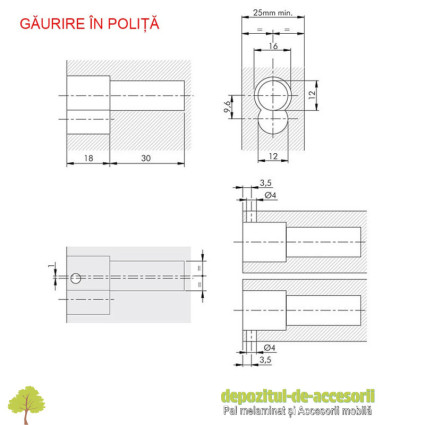 Set suport rafturi SECRET MAXI SL25