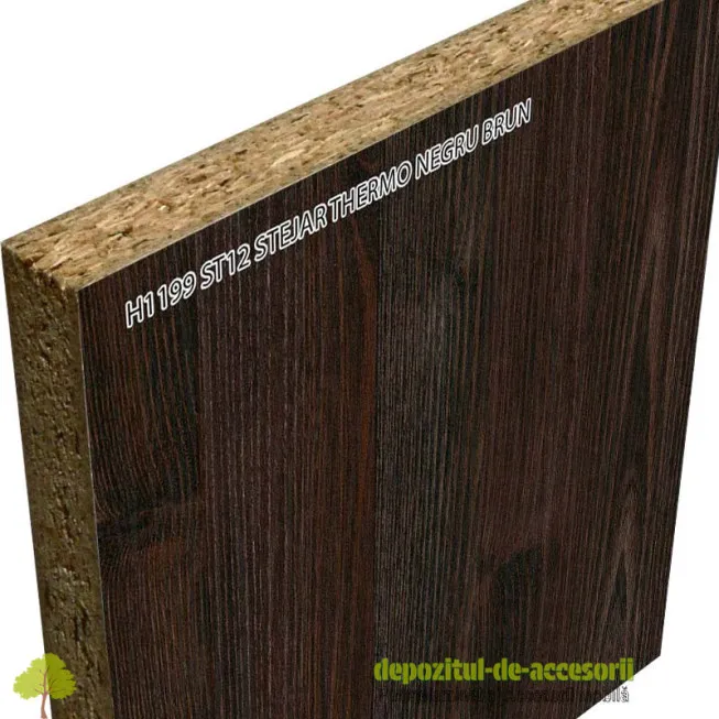 Pal melaminat STEJAR THERMO NEGRU BRUN H1199 ST12 Egger