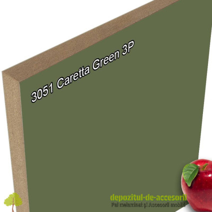 Panou MDF Caretta Green 3051 X2 FETE 3P AGT super mat