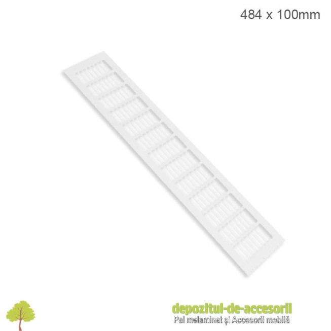 Grilă de aerisire 100 x 484mm albă