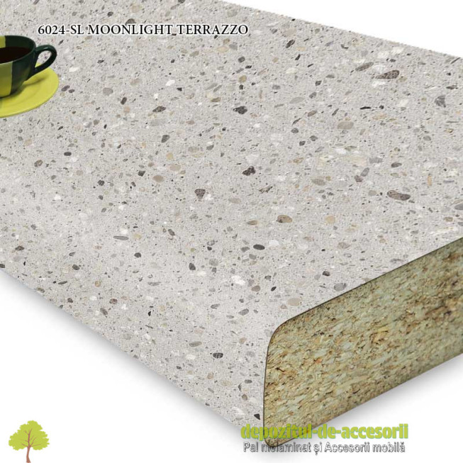 Blat de bucătărie 6024-SL MOONLIGHT TERRAZZO 38x600x4100mm