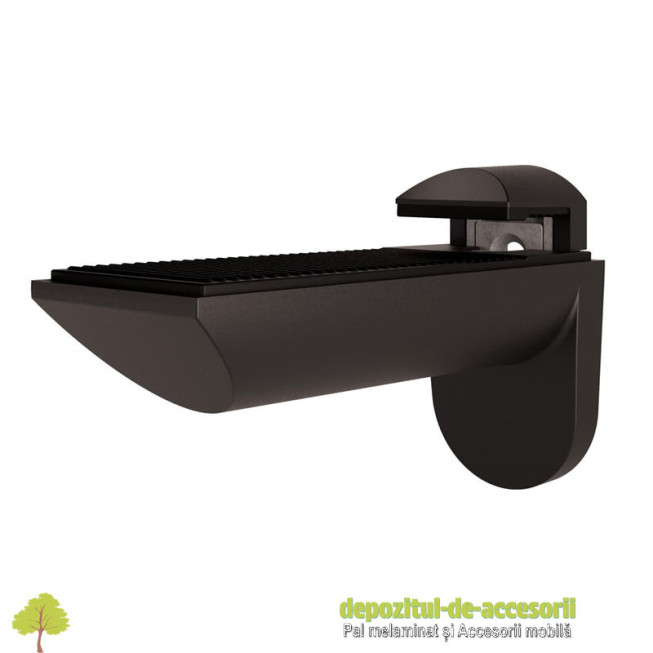 Set 2 x Suport rafturi KAIMAN negru pentru sticlă sau lemn 8-40mm