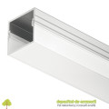Profil 2192 din aluminiu pentru bandă LED, montaj aplicat, dimensiune 18 x 8 mm, lungime 2500 mm