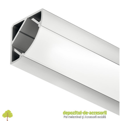 Profil 2195 pentru bandă LED, montaj aplicat pe colț, aluminiu, 20 x 20 mm, lungime 2500 mm