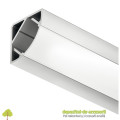 Profil 2195 pentru bandă LED, montaj aplicat pe colț, aluminiu, 20 x 20 mm, lungime 2500 mm
