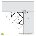 Profil 2195 pentru bandă LED, montaj aplicat pe colț, aluminiu, 20 x 20 mm, lungime 2500 mm