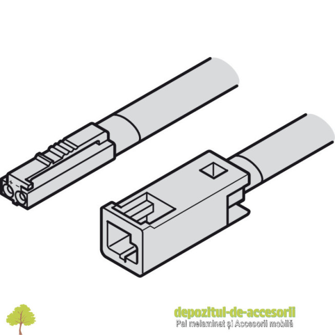 Cablu prelungitor pentru cablu alimentare bandă LED monocrom Häfele Loox5, sistem 12 V
