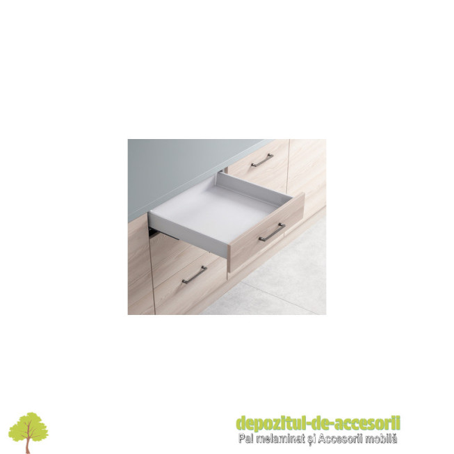 Sertar Hafele Matrix Box S35 laterala 16-84 mm, mecanism amortizare si autoinchidere integrat