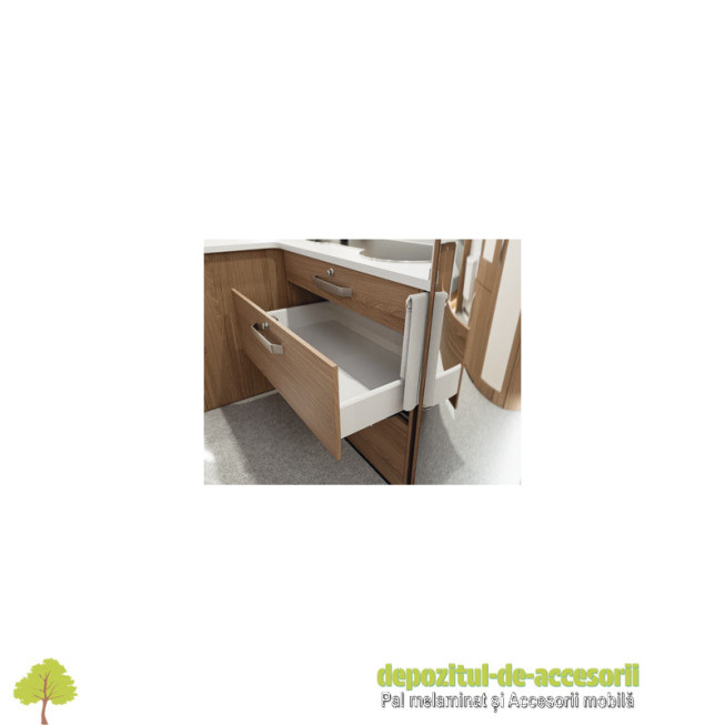 Sertar Hafele Matrix Box S35 laterala 16-84 mm, mecanism amortizare si autoinchidere integrat