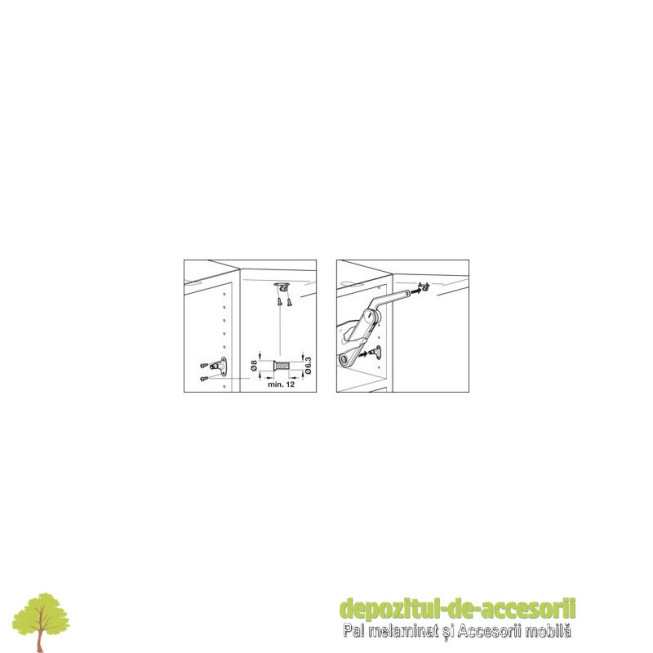 MAXI, set complet mecanism pentru usi rabatabile din lemn sau rame din aluminiu, din lemn sau rame din aluminiu