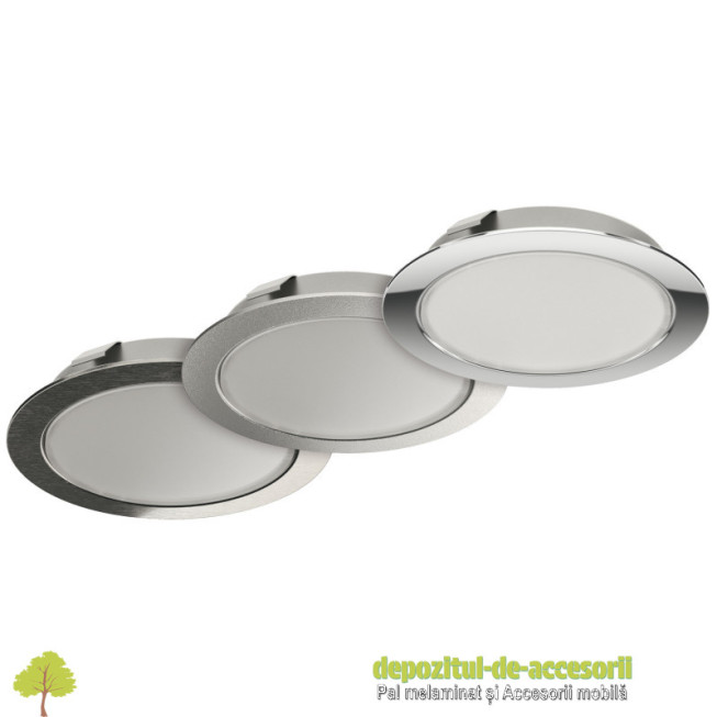 Spot rotund Hafele Loox LED 2047, montaj incastrat sau aplicat, sistem 12 V, fara puncte luminoase