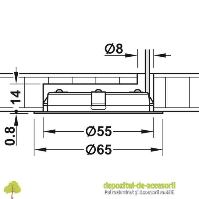 Spot rotund Hafele Loox LED 2047, montaj incastrat sau aplicat, sistem 12 V, fara puncte luminoase
