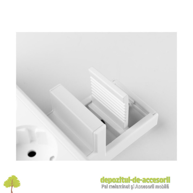 Priza incorporabila NICO, 3x Schuko, 2x USB, alb