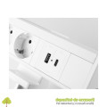 Priza incorporabila NICO, 3x Schuko, 2x USB, alb