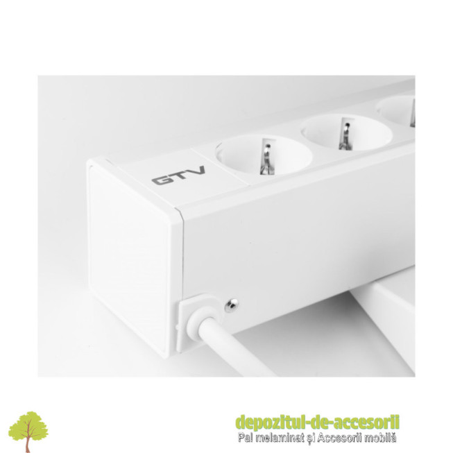 Priza incorporabila NICO, 3x Schuko, 2x USB, alb