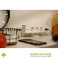 Priza incorporabila NICO, 3x Schuko, 2x USB, alb