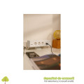 Priza incorporabila NICO, 3x Schuko, 2x USB, alb