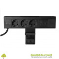 Priză încorporabilă NICO, 3x Schuko, 2x USB, negru