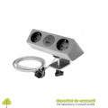 Priza incorporabila SOFT, 2x Schuko, 2x USB, argintiu