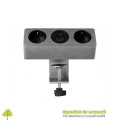 Priza incorporabila SOFT, 2x Schuko, 2x USB, argintiu