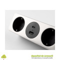Priza incorporabila SOFT, 2x Schuko, 2x USB, negru