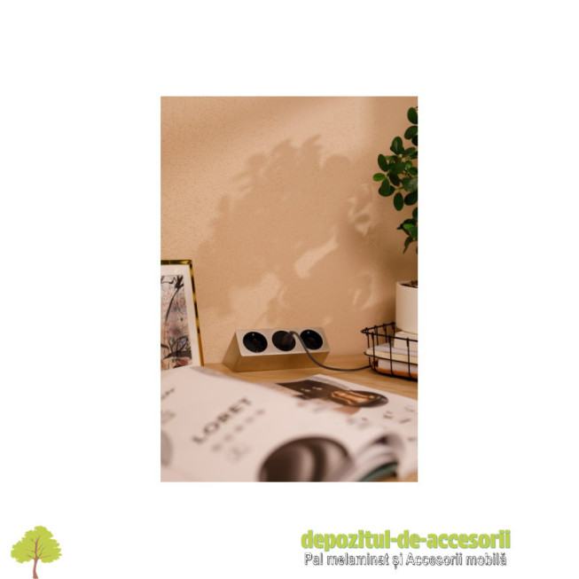 Priza incorporabila SOFT, 2x Schuko, 2x USB, negru