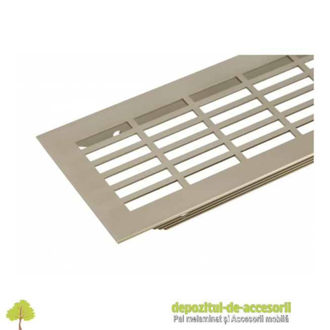Grila de ventilatie 80x480mm, din aluminiu, antracit deschis