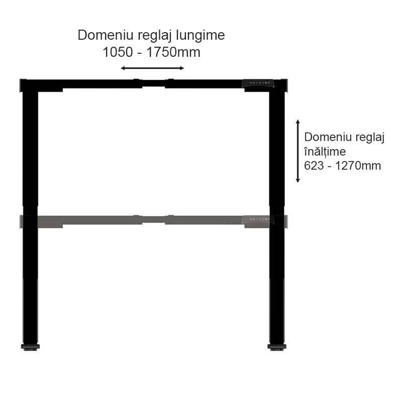Datalux XD04-3-2T Birou reglabil pe inaltime domeniu reglaje